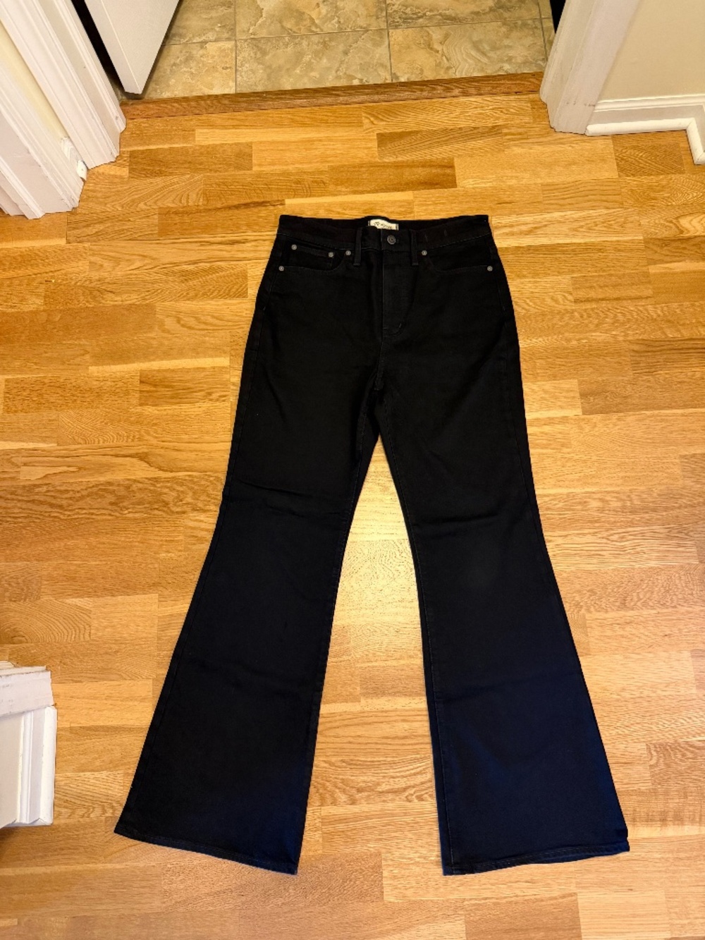 Madewell Perfect Vintage Flare Jean in Sherborn Wash (Black)